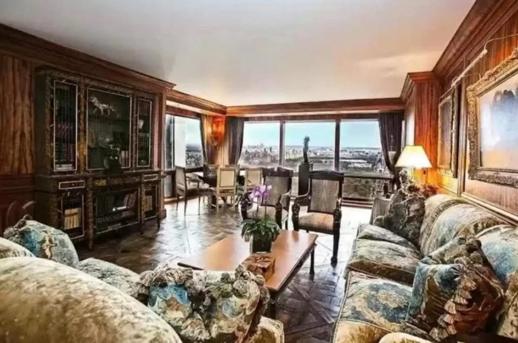 The living room of Cristiano Ronaldo’s flat in New York’s Trump Tower. Photo: Realtor.com