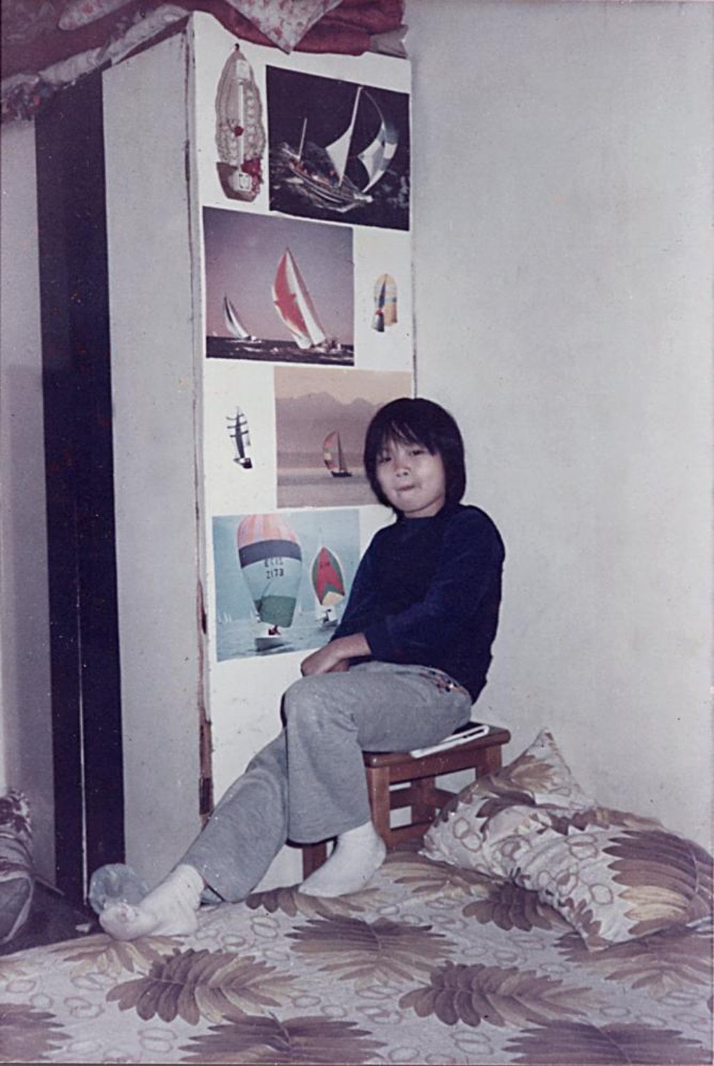 Lee at about 12 years old in her bedroom with sailing posters on the wall. Photo: SCMPOST