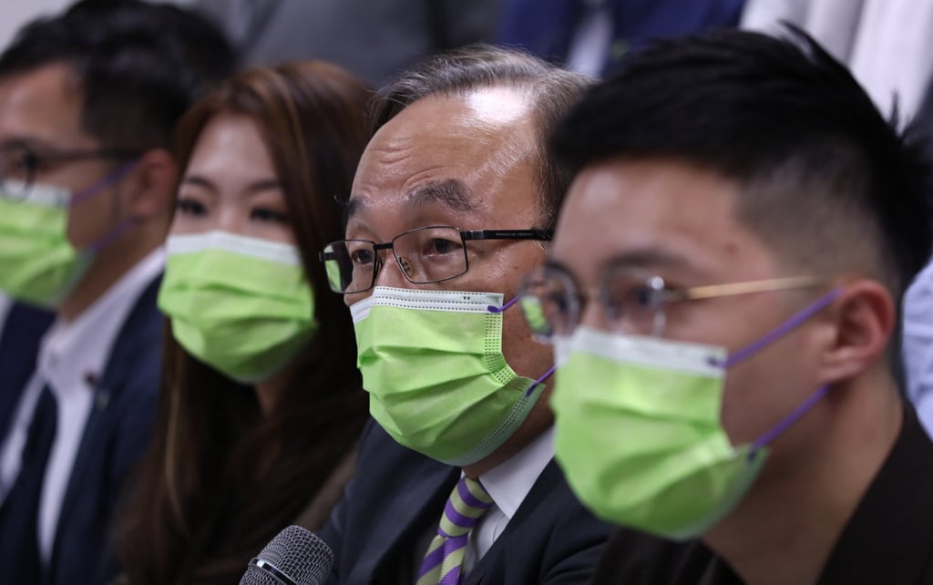 Party chairman Alan Leong (second from right) says he is heartbroken by the departures. Photo: Jonathan Wong