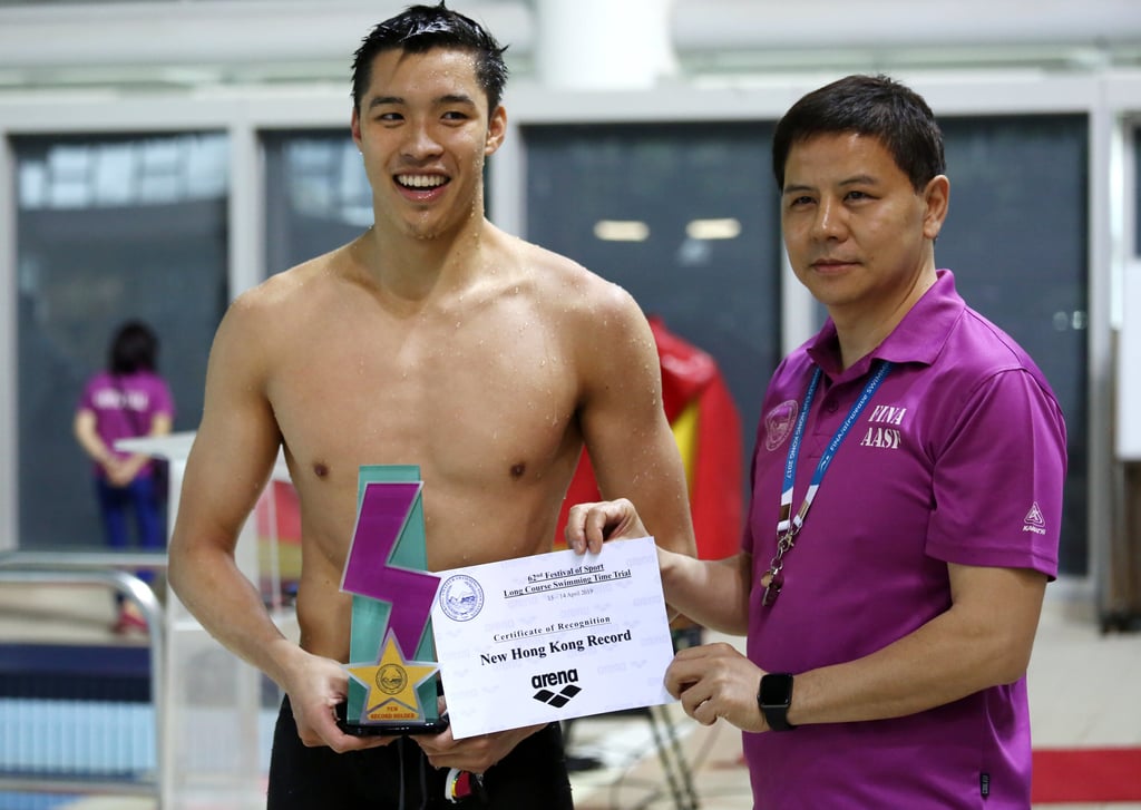 Ian Ho breaks the Hong Kong record in the 50 metres freestyle in April in a time of 22.25 seconds. Photo: Jonathan Wong