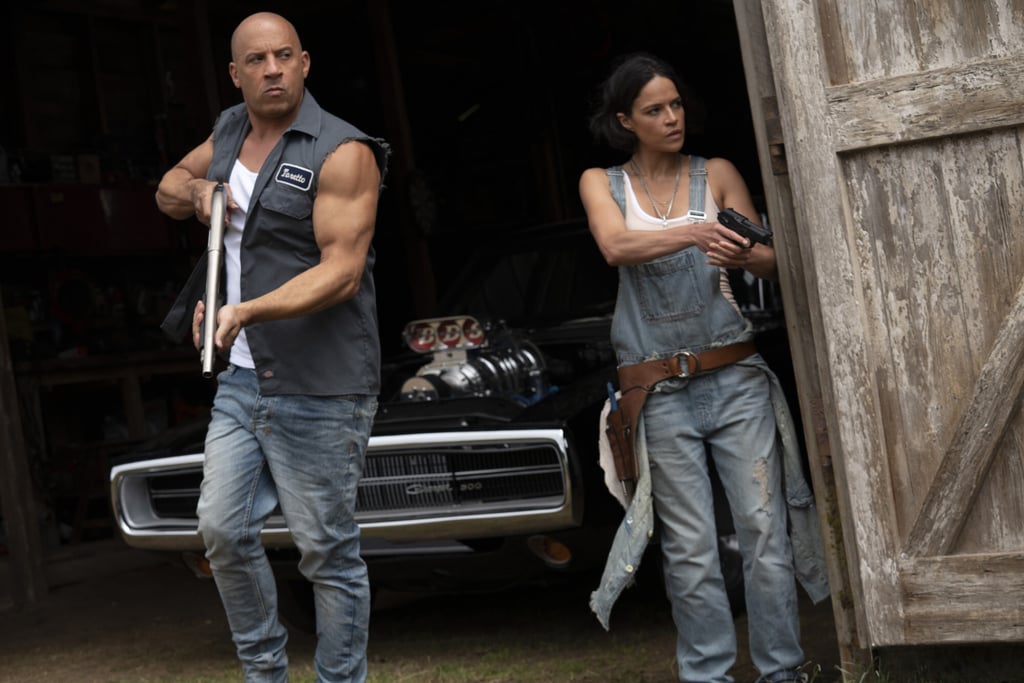 Vin Diesel and Michelle Rodriguez in a scene from F9. Photo: Giles Keyte/Universal Pictures via AP Vin Diesel and Michelle Rodriguez in a scene from F9. Photo: Giles Keyte/Universal Pictures via AP