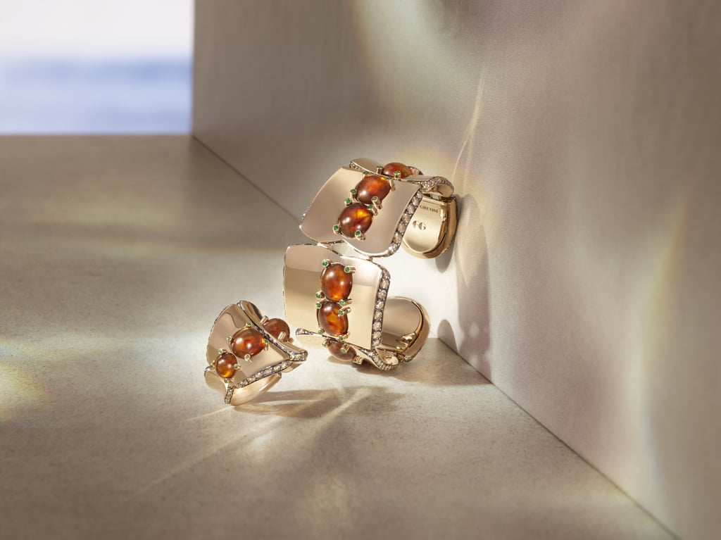 Rose gold, brown diamond, tsavorite and amber bracelet and ring from Fawaz Gruosi’s Amber Collection. Photo: Fawaz Gruosi Rose gold, brown diamond, tsavorite and amber bracelet and ring from Fawaz Gruosi’s Amber Collection. Photo: Fawaz Gruosi