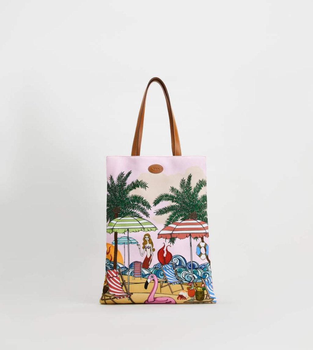 A Tod’s Island bag is brought to vibrant life with art by Andrea Tarella.