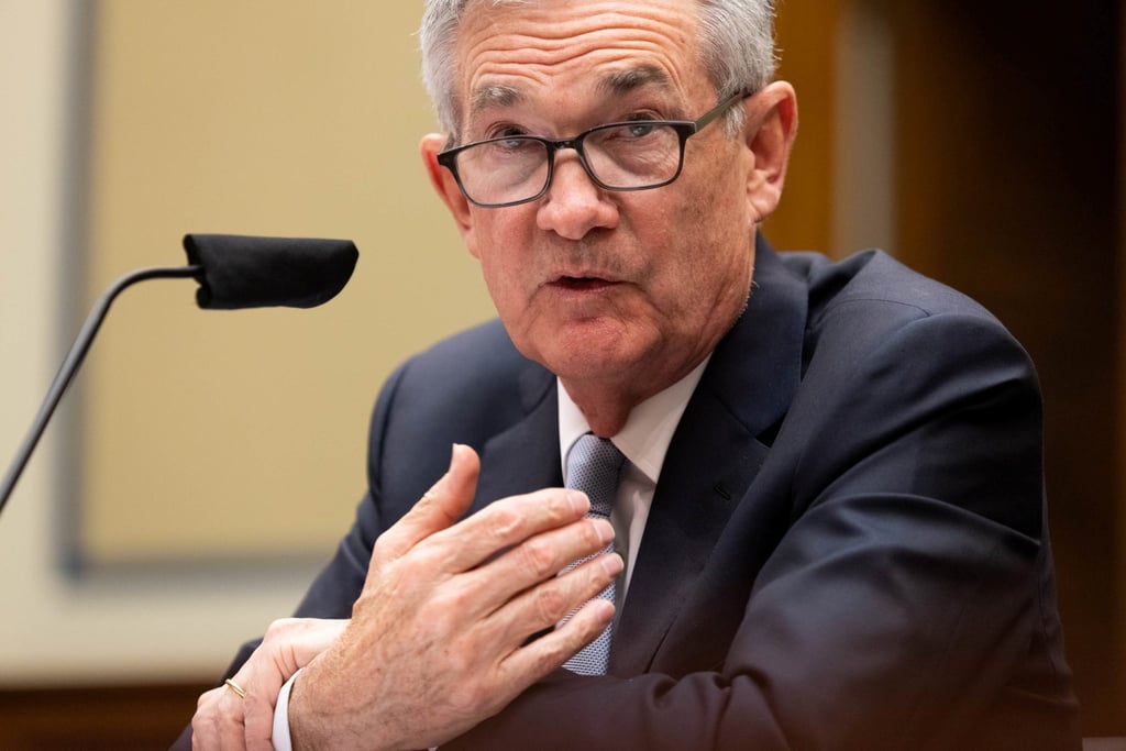 Federal Reserve chair Jerome Powell testifies during a US House hearing on Capitol Hill in Washington on June 22. Photo: Pool via Reuters Federal Reserve chair Jerome Powell testifies during a US House hearing on Capitol Hill in Washington on June 22. Photo: Pool via Reuters