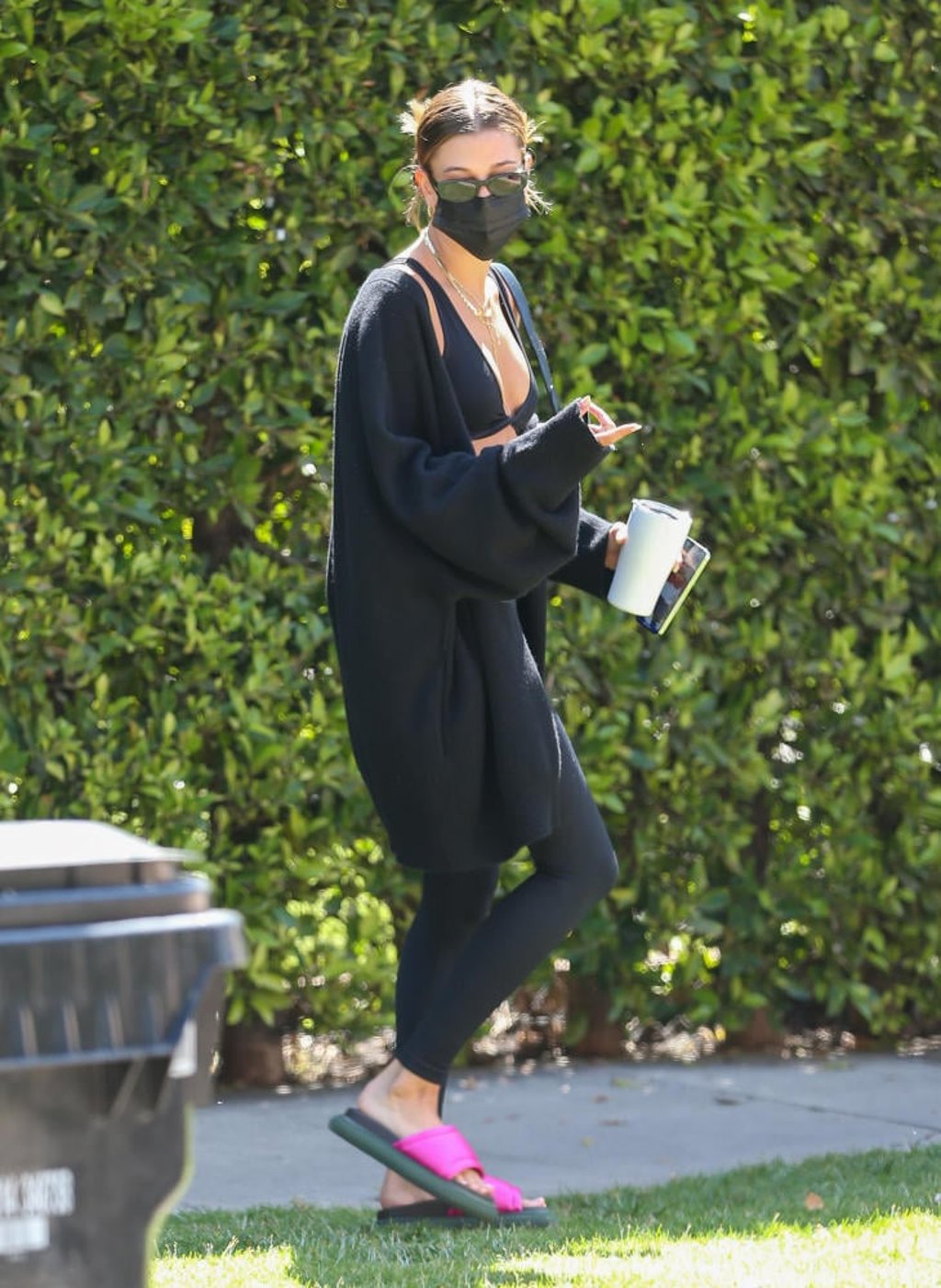 Hailey Bieber wears slides from Italian brand The Attico in April in Los Angeles, California. Photo: Bellocq Images /Bauer-Griffin/GC Images Hailey Bieber wears slides from Italian brand The Attico in April in Los Angeles, California. Photo: Bellocq Images /Bauer-Griffin/GC Images