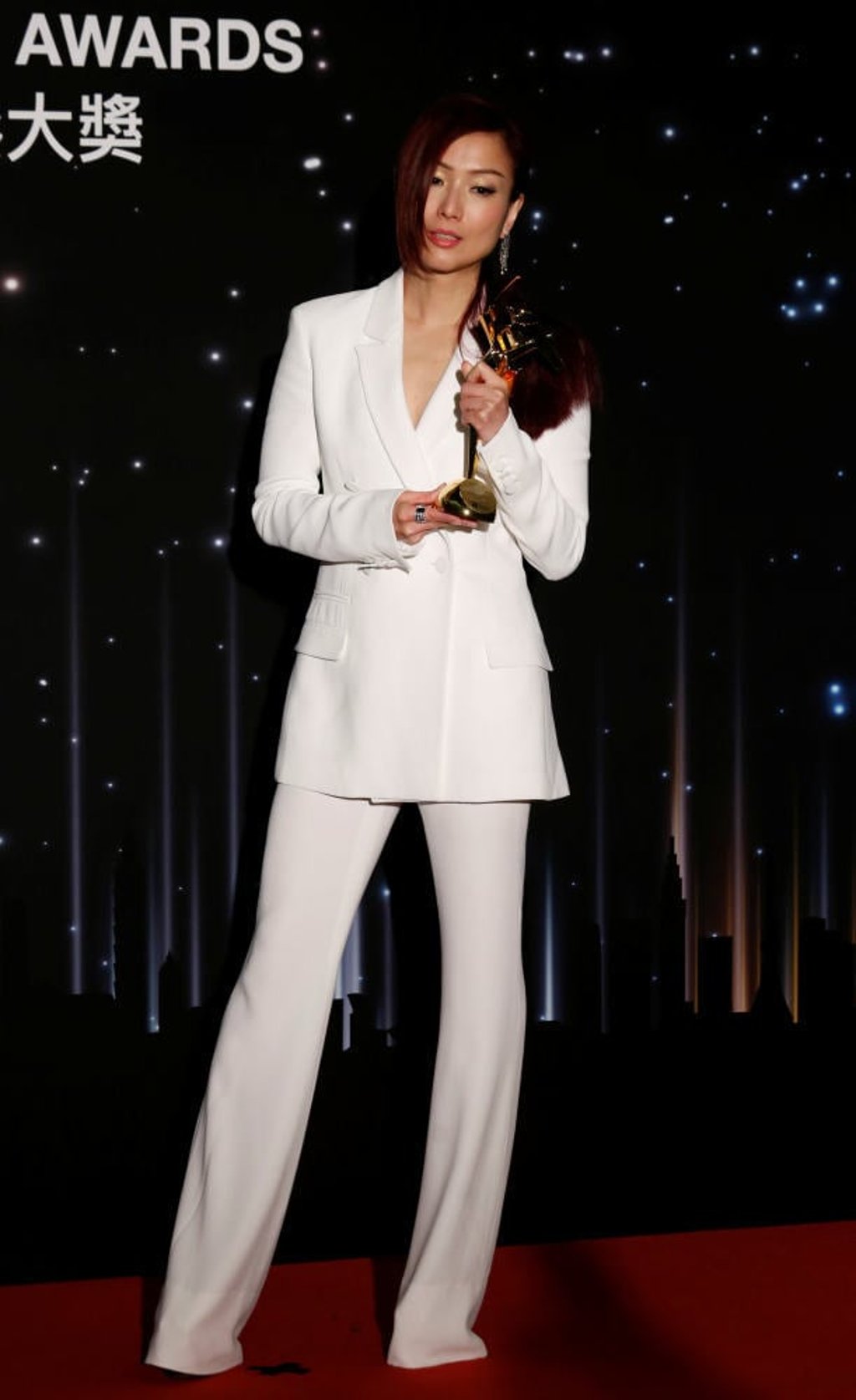 Hong Kong actor Sammi Cheng after winning the excellence in Asian cinema award at the Asian Film Awards in Hong Kong in March 2017. Photo: Reuters