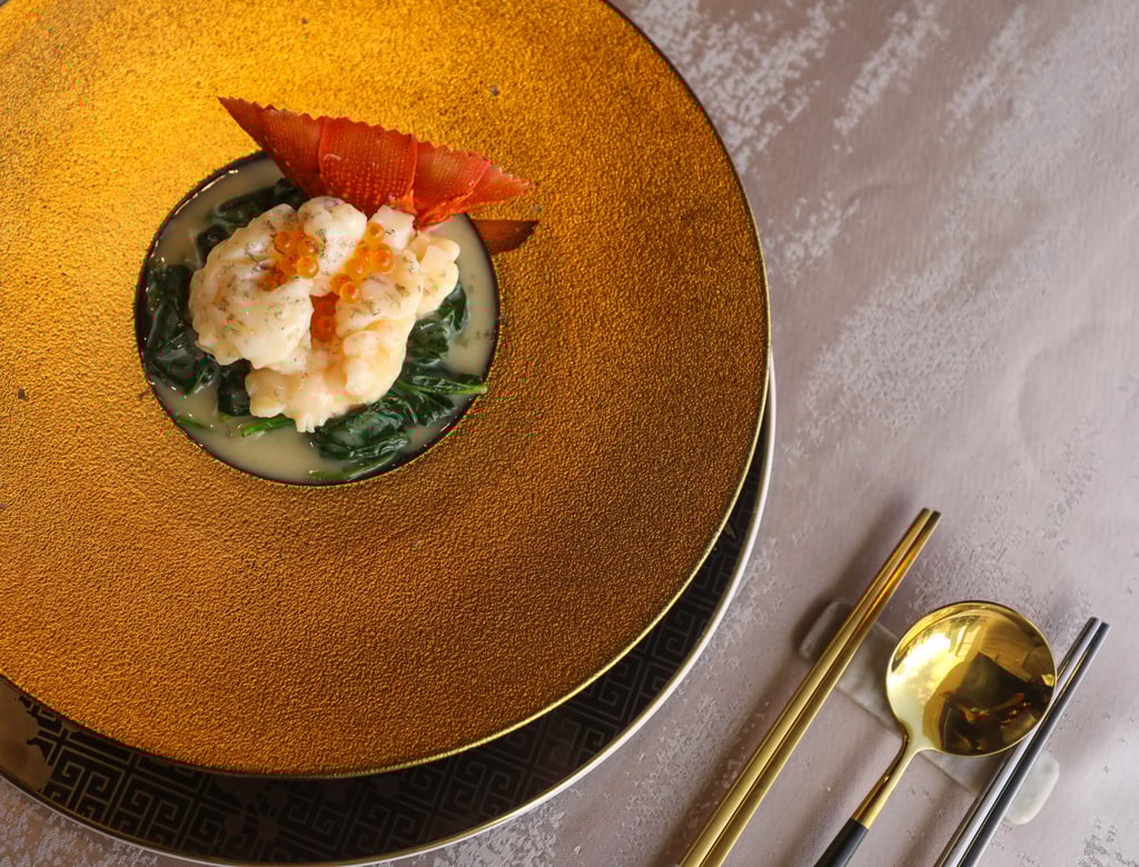 Sautéed lobster in superior fish broth at Man Wah, Mandarin Oriental. Photo: Xiaomei Chen Sautéed lobster in superior fish broth at Man Wah, Mandarin Oriental. Photo: Xiaomei Chen
