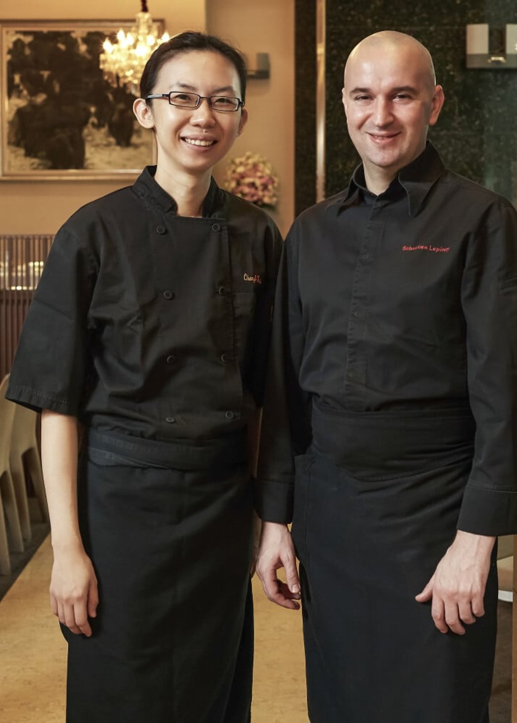 Pastry chef Cheryl Koh (left) and chef Sebastien Lepinoy of the Mes Amis restaurant group. Photo: SCMPOST Pastry chef Cheryl Koh (left) and chef Sebastien Lepinoy of the Mes Amis restaurant group. Photo: SCMPOST