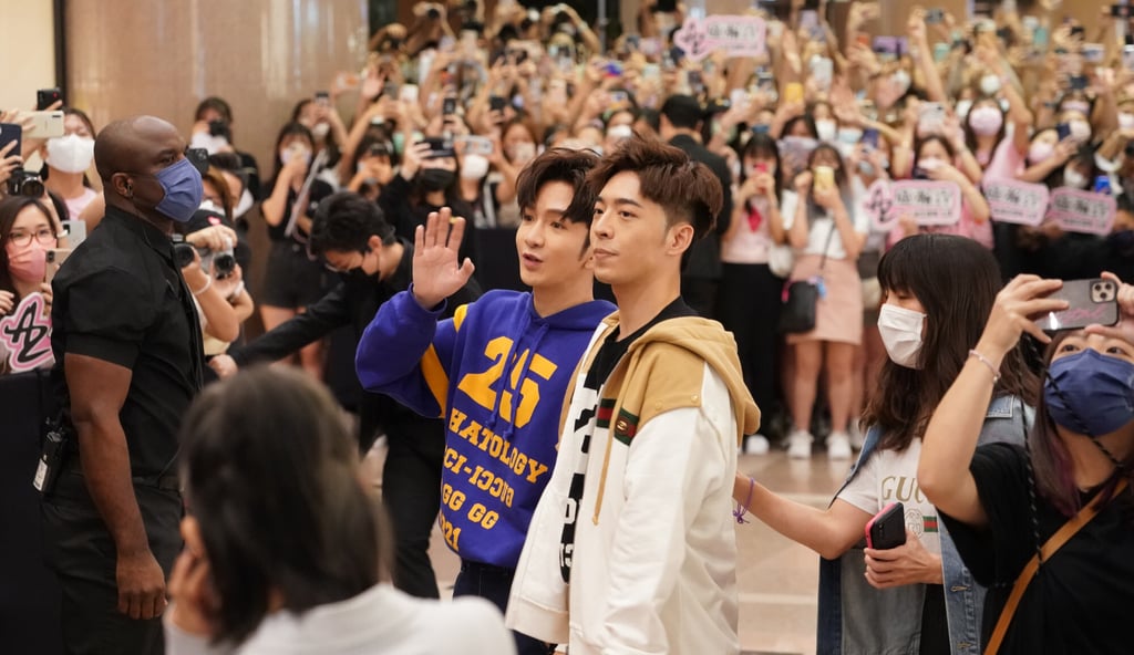 Anson Lo Hon-ting and Edan Lui Cheuk-on of the boy band Mirror meet their fans at a Gucci store at Harbour City, Tsim Sha Tsui. Photo: Felix Wong Anson Lo Hon-ting and Edan Lui Cheuk-on of the boy band Mirror meet their fans at a Gucci store at Harbour City, Tsim Sha Tsui. Photo: Felix Wong