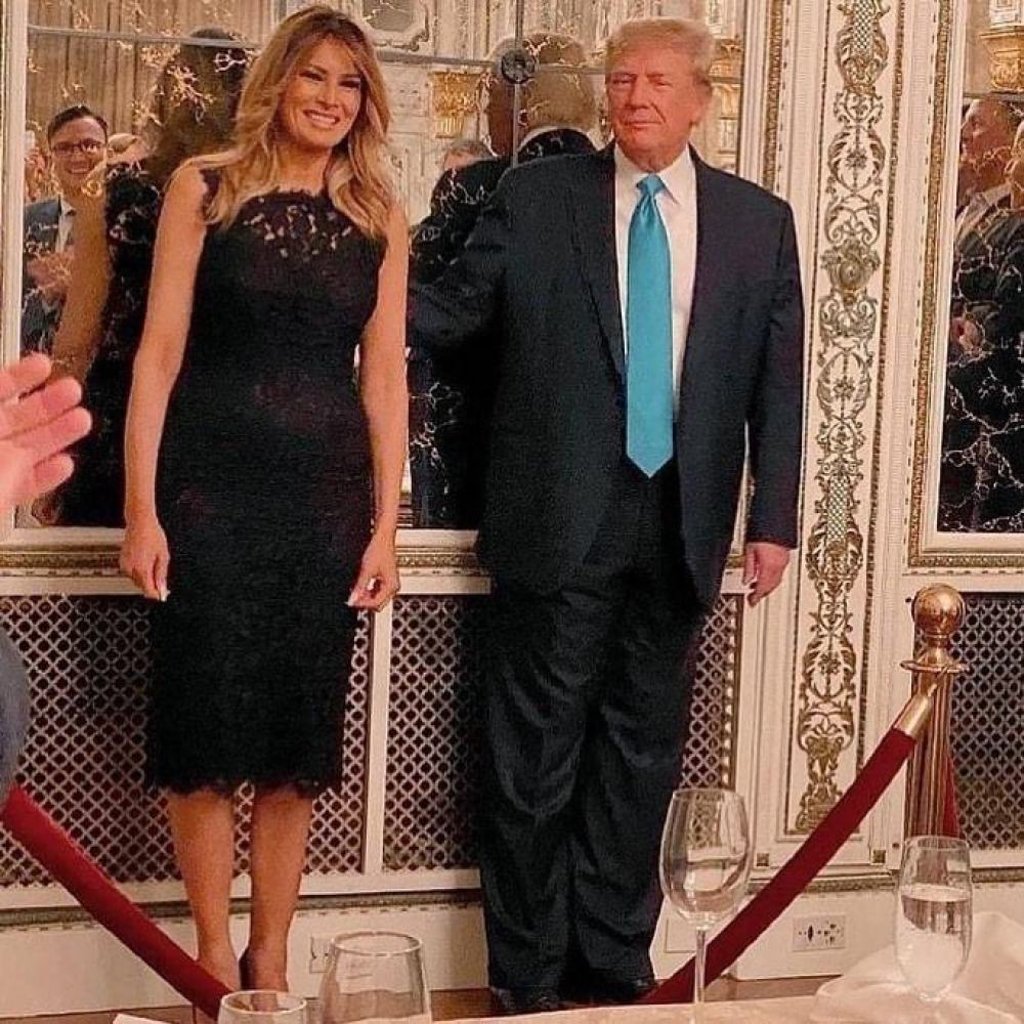 Trump and Melania have been spotted at the private member’s club restaurant at Mar-a-Lago, since leaving the White House, much to the delight of onlookers. Photo:@ACTBrigette/Twitter Trump and Melania have been spotted at the private member’s club restaurant at Mar-a-Lago, since leaving the White House, much to the delight of onlookers. Photo:@ACTBrigette/Twitter