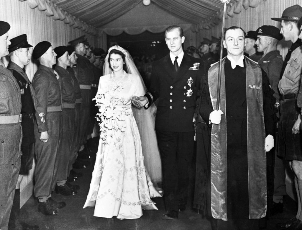 Britain’s then-Princess Elizabeth and her husband Philip, the Duke of Edinburgh, are seen leaving Westminster Abbey, London, following their wedding in November 1947. Photo: AP Photo
