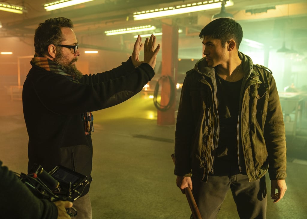 Director Robert Schwentke, left, and Henry Golding on the set of Snake Eyes: G.I. Joe Origins. Photo: Paramount Pictures via AP