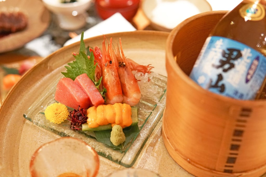 The Grand Hyatt Hong Kong’s A Taste of Japan staycation includes a Japanese dinner from Kaetsu, complete with junmai. Photo: Grand Hyatt Hong Kong The Grand Hyatt Hong Kong’s A Taste of Japan staycation includes a Japanese dinner from Kaetsu, complete with junmai. Photo: Grand Hyatt Hong Kong