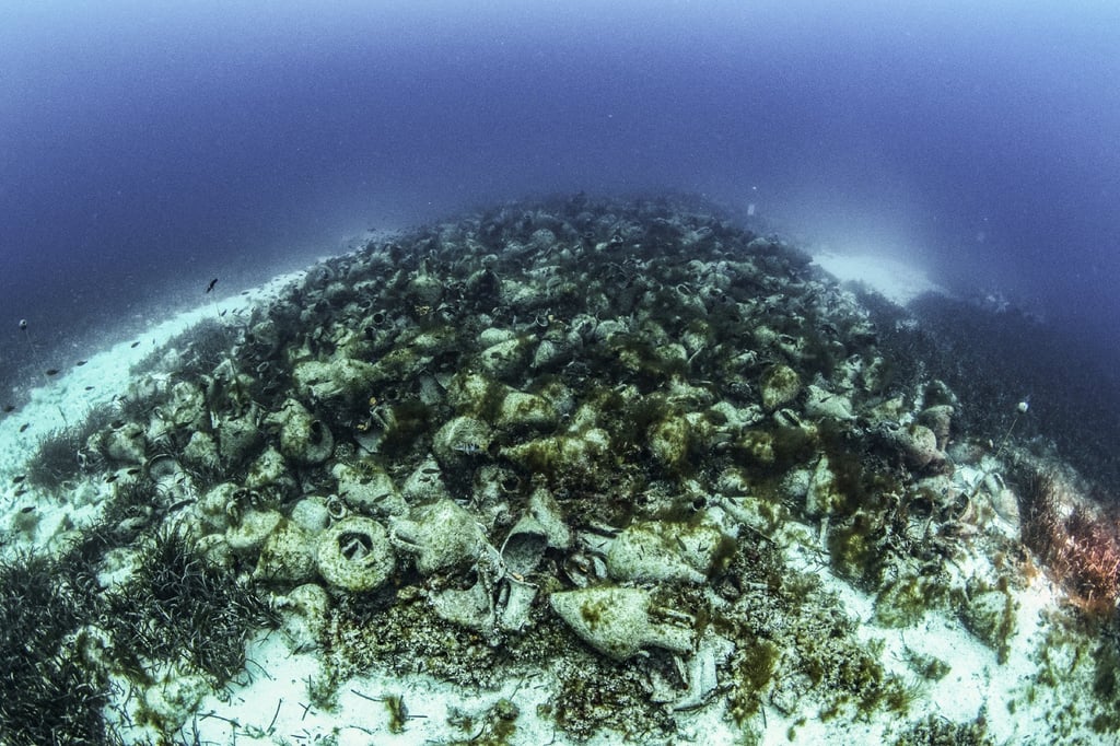 The ancient shipwreck off the Aegean island of Alonissos, Greece. Photo: Y. Issaris/EUA/AFP The ancient shipwreck off the Aegean island of Alonissos, Greece. Photo: Y. Issaris/EUA/AFP