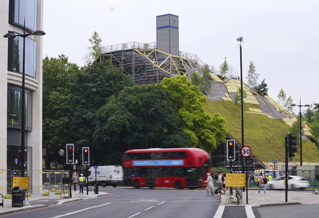 Work continues on the Marble Arch Mound on July 13, 2021. Photo: AP