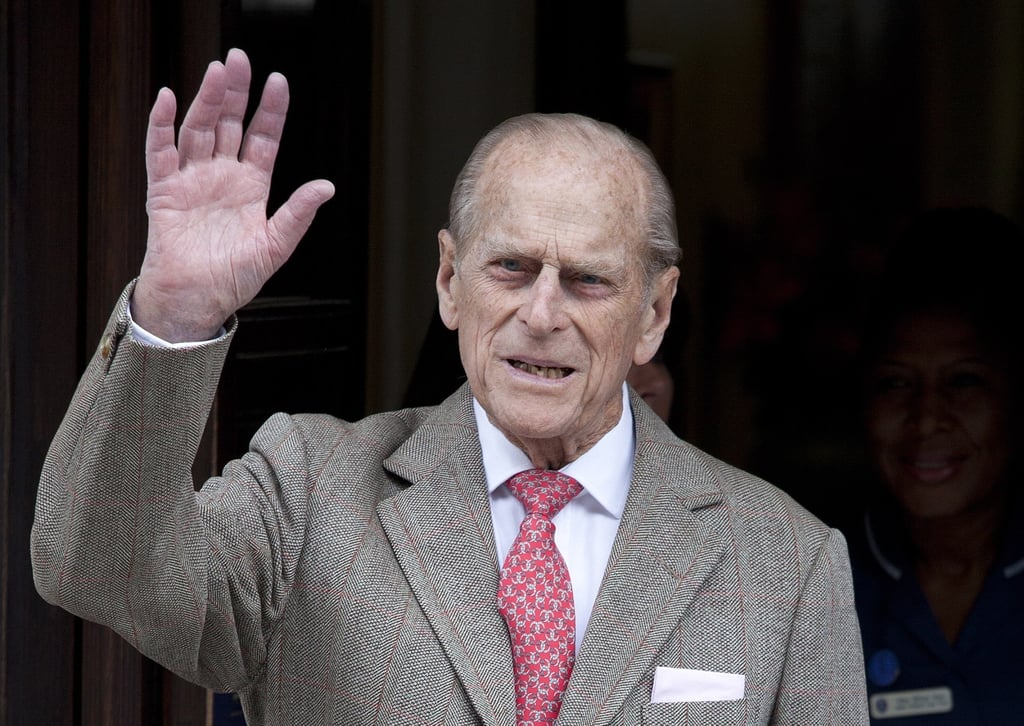 Prince Philip waves as he is discharged from the King Edward VII hospital in central London, UK, in June 2012. Photo: EPA-EFE