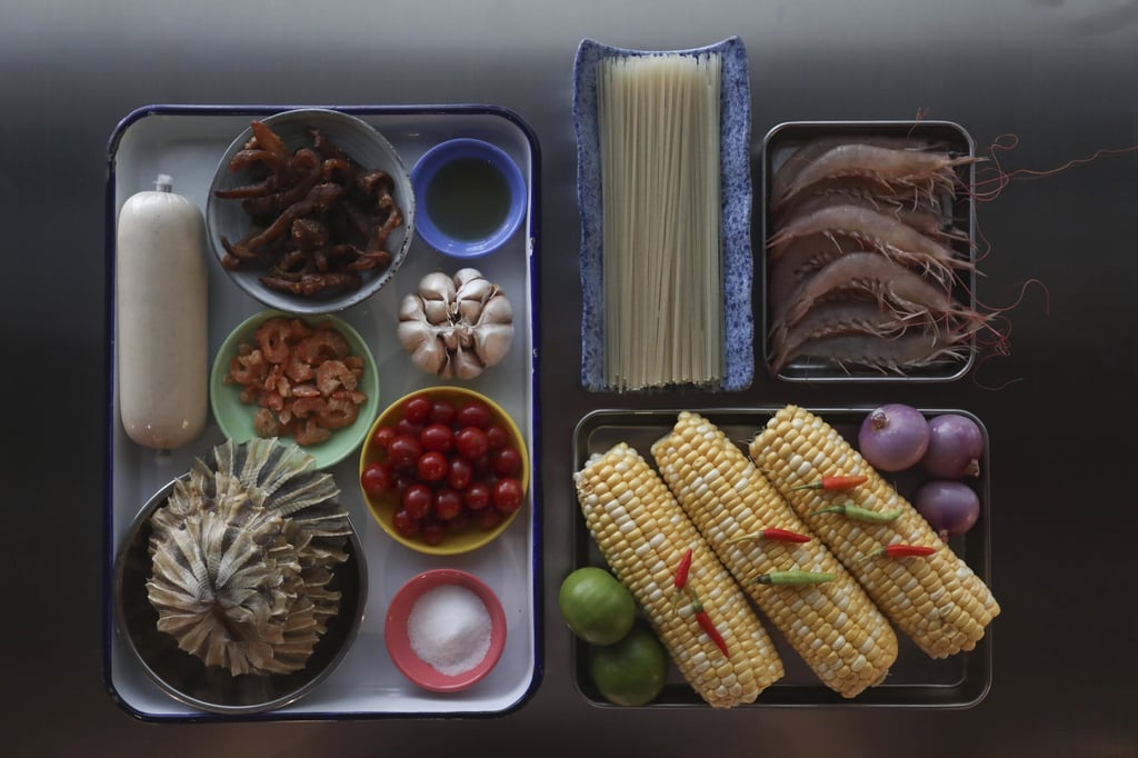 The ingredients for Thai fresh corn and tomato salad. Photo: Jonathan Wong