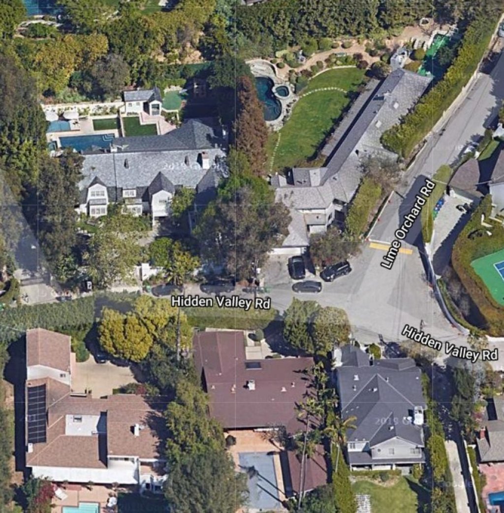 Adele’s three properties in Hidden Hills, California. Photo: Google Earth Adele’s three properties in Hidden Hills, California. Photo: Google Earth