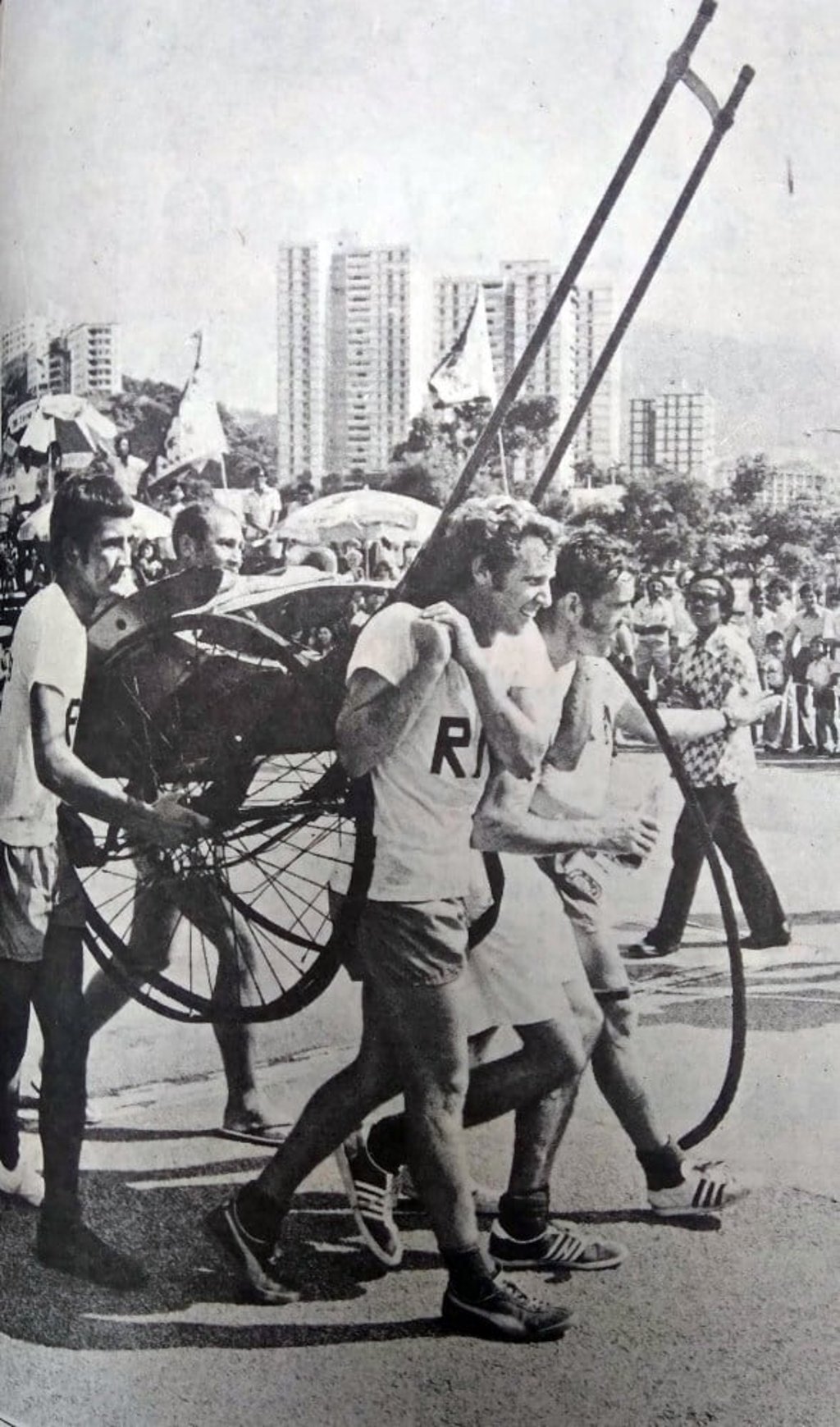 The Tamar team finishes Hong Kong’s first ever rickshaw derby at Victoria Park. Photo: SCMP