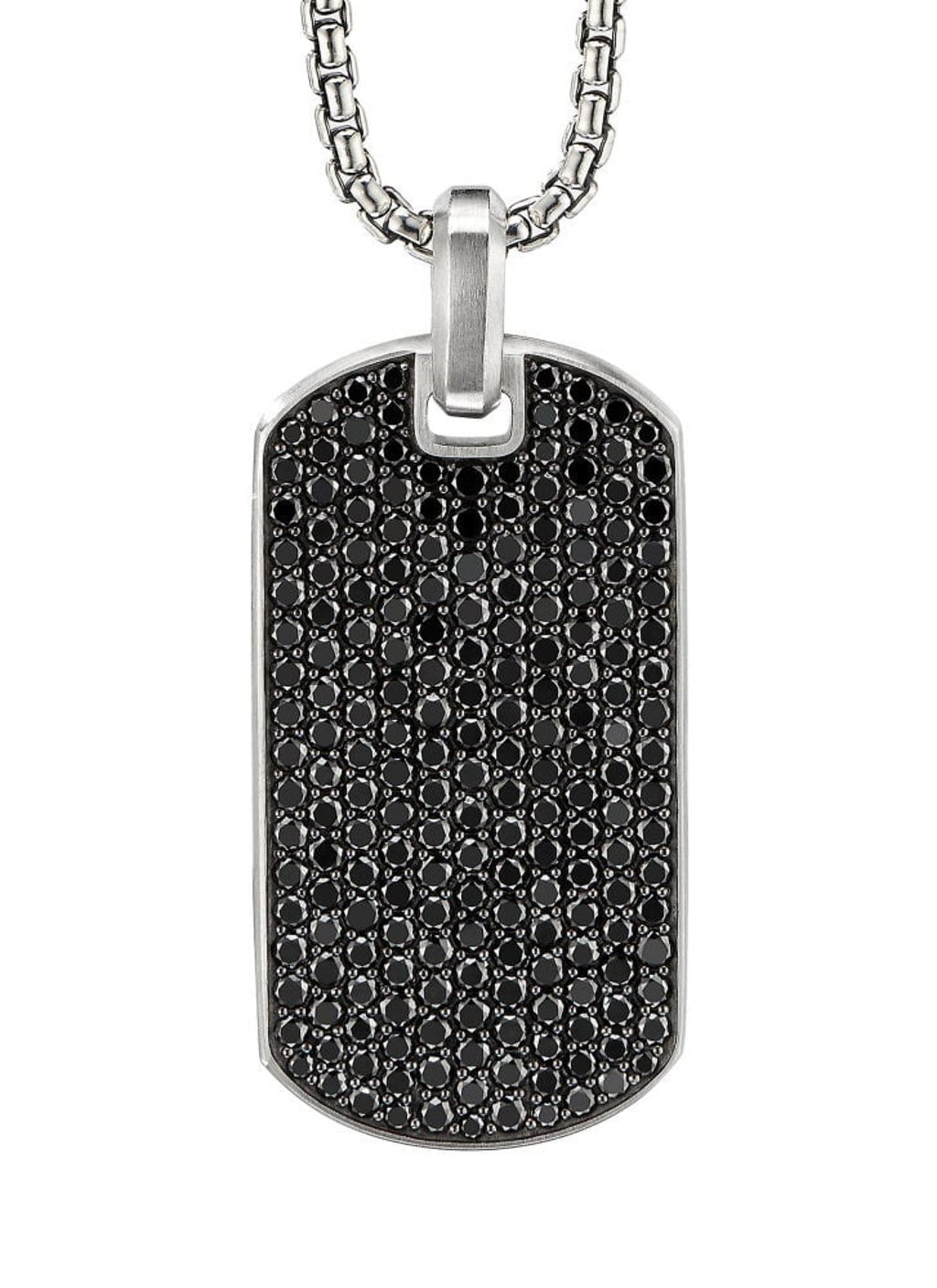 David Yurman Streamline diamond sterling silver dog tag pendant. Photo: Lane Crawford
