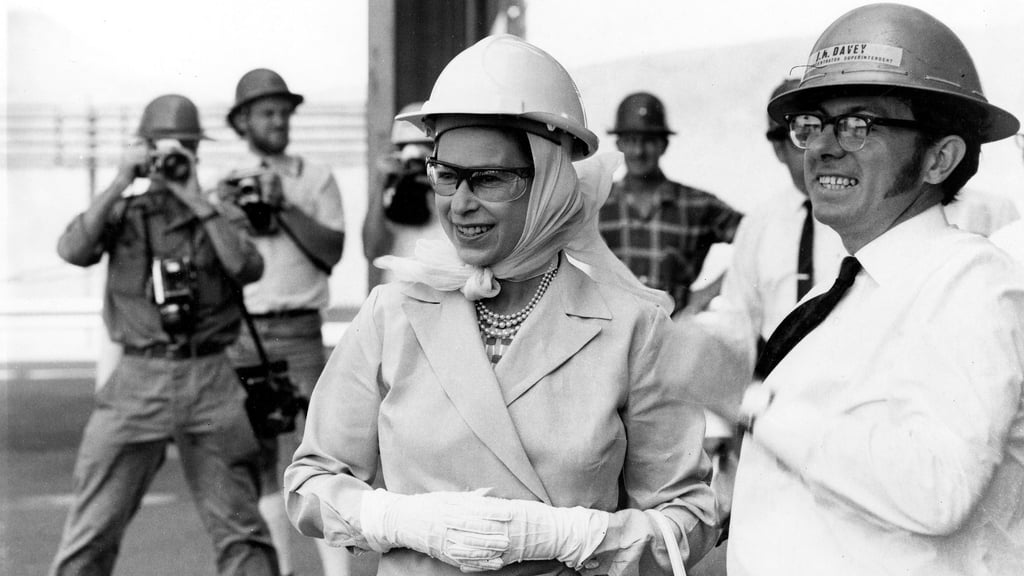 Queen Elizabeth touring the Mount Isa mines as part of an extensive royal visit to Australia in 1970. Photo: @QSArchives/Twitter