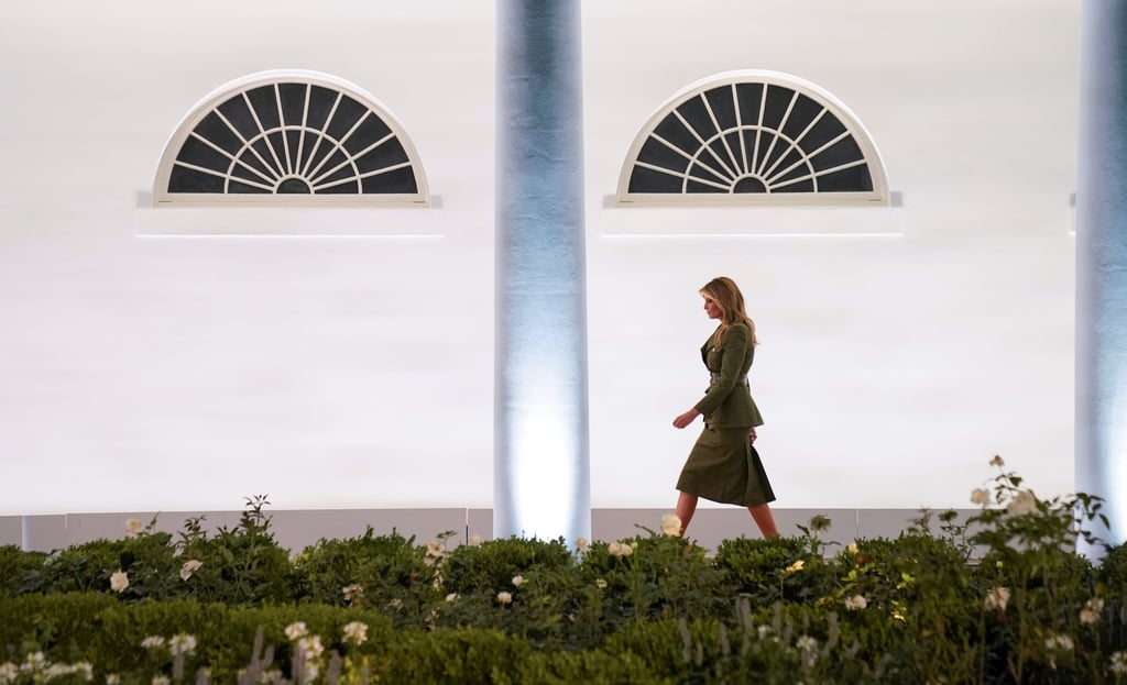 US former first lady Melania Trump walks up the White House West Wing colonnade in Washington, US, in August 2020. Photo: Reuters US former first lady Melania Trump walks up the White House West Wing colonnade in Washington, US, in August 2020. Photo: Reuters