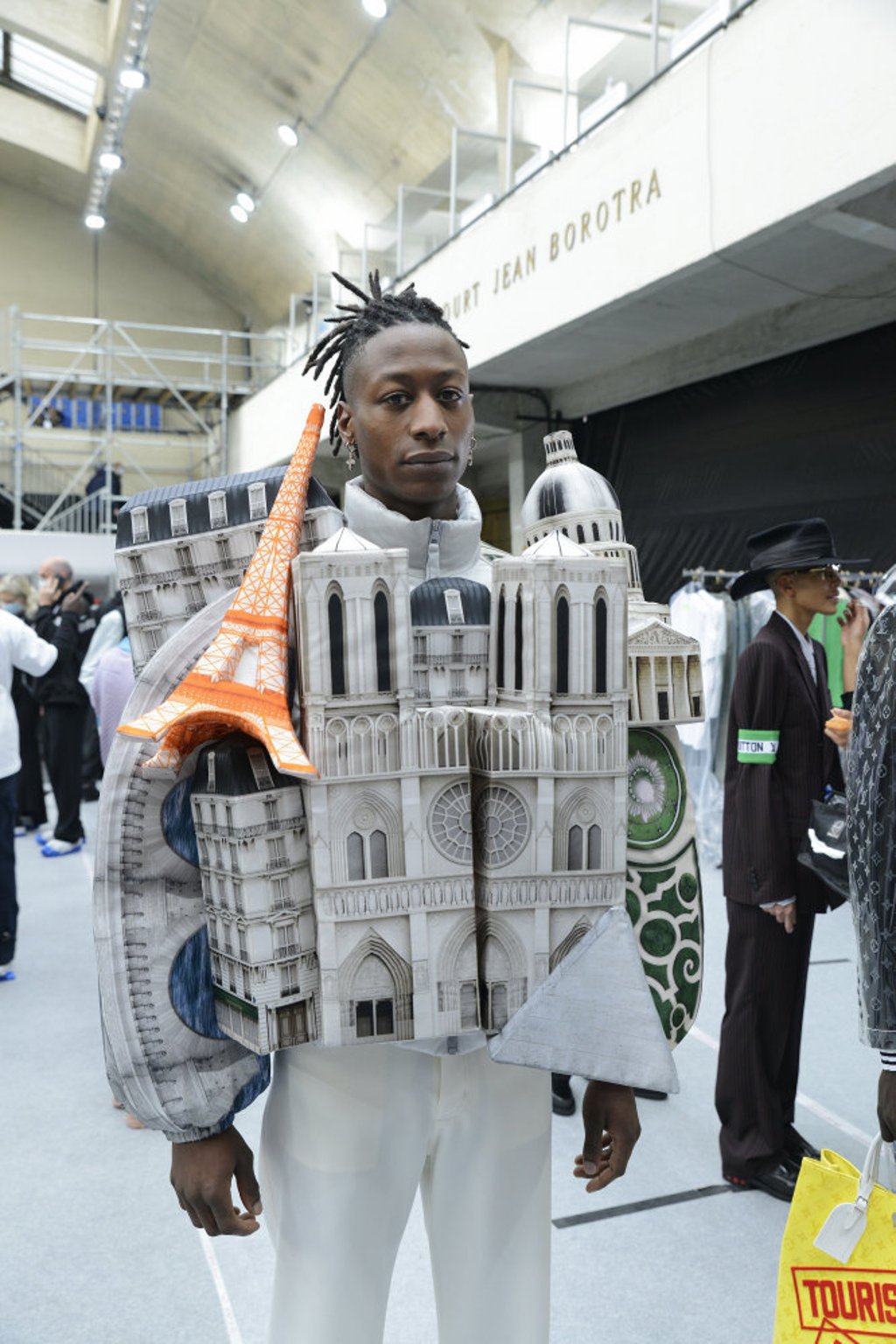Louis Vuitton puffer jackets designed to look like buildings. Photo: Louis Vuitton Louis Vuitton puffer jackets designed to look like buildings. Photo: Louis Vuitton
