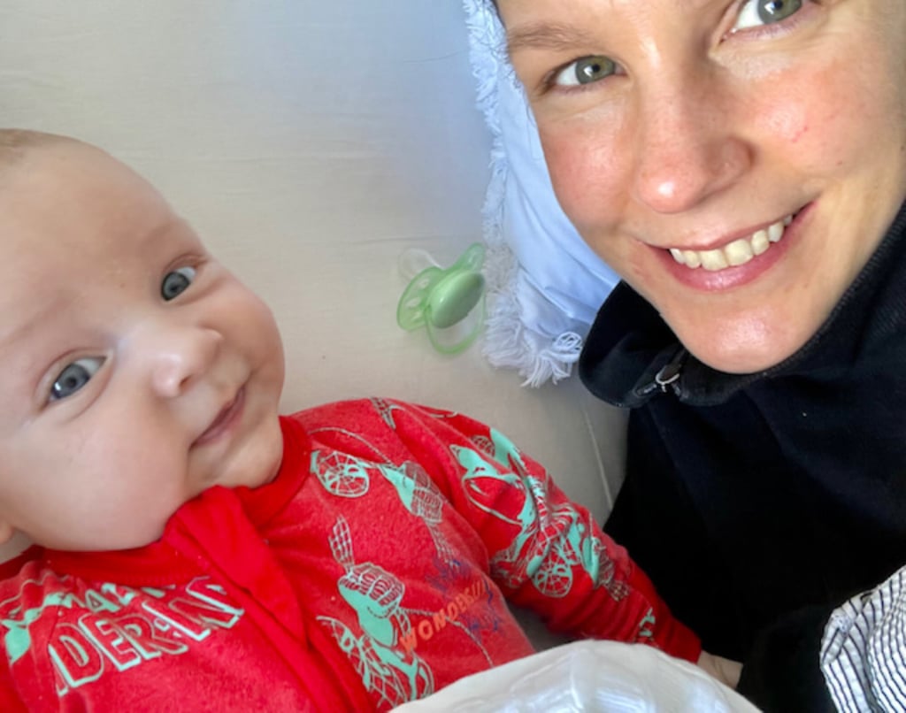 Amelia Hall with her 10-week-old son Ashton. Hall lost her daughter, Chloe, when she was three months old from a congenital heart defect. Photo: Amelia Hall