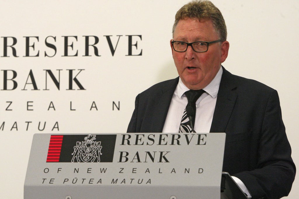 New Zealand’s Reserve Bank governor Adrian Orr speaks to the media in Wellington on May 8, 2019. The short-term interest rate differential between New Zealand and the euro zone could widen over the next three years. Photo: AP