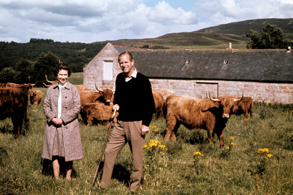 Queen Elizabeth and the Duke of Edinburgh during a visit to a farm on their Balmoral estate, celebrating their silver wedding anniversary in September 1972. Photo: PA Photos/Abaca Press/TNS