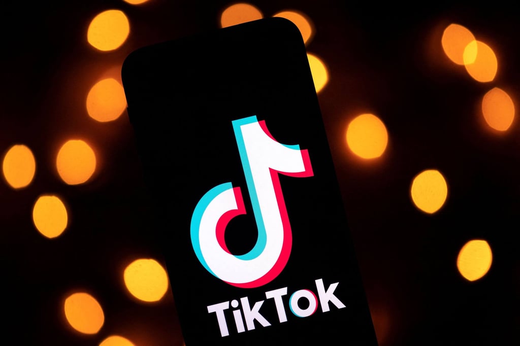 The logo of the social media video-sharing app TikTok displayed on a tablet screen in Paris, in November 2019. Photo: AFP