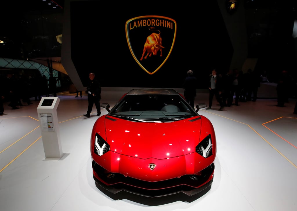 The Lamborghini Aventador at the 88th Geneva International Motor Show in Geneva, Switzerland, in March 2018. Photo: Reuters The Lamborghini Aventador at the 88th Geneva International Motor Show in Geneva, Switzerland, in March 2018. Photo: Reuters
