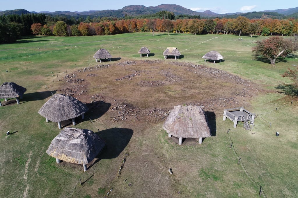 Remains of a large stone circle at the Oyu Kanjo Resseki site, part of the Jomon monument. Photo: Jomon Archives Remains of a large stone circle at the Oyu Kanjo Resseki site, part of the Jomon monument. Photo: Jomon Archives