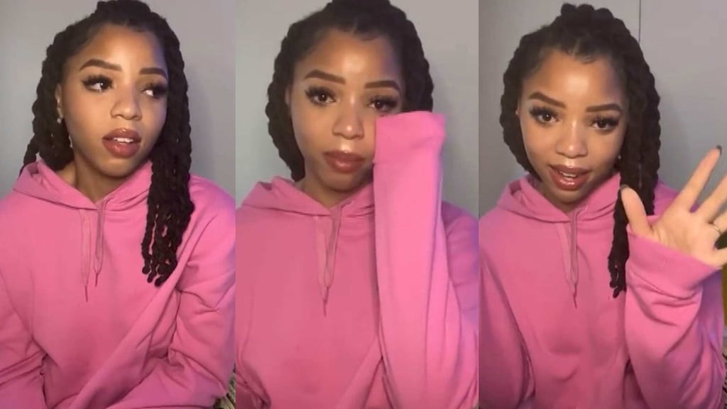 Singer Chloe Bailey cries online. Photo: YouTube