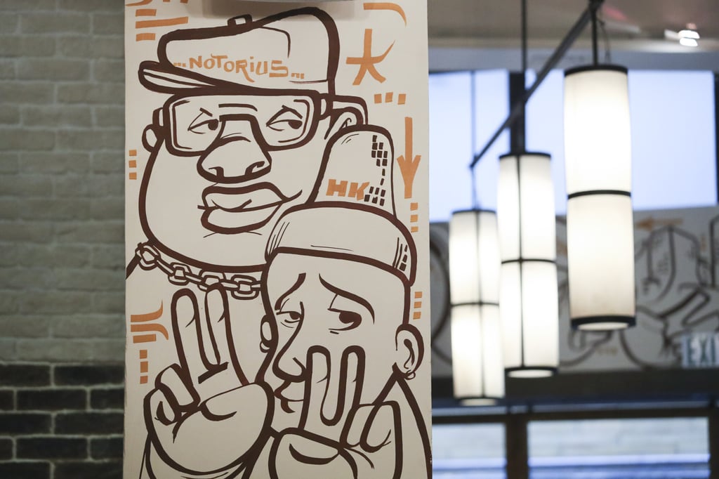 Rockwell’s graffiti at Posto Pubblico restaurant in Central, Hong Kong. Photo: Edmond So