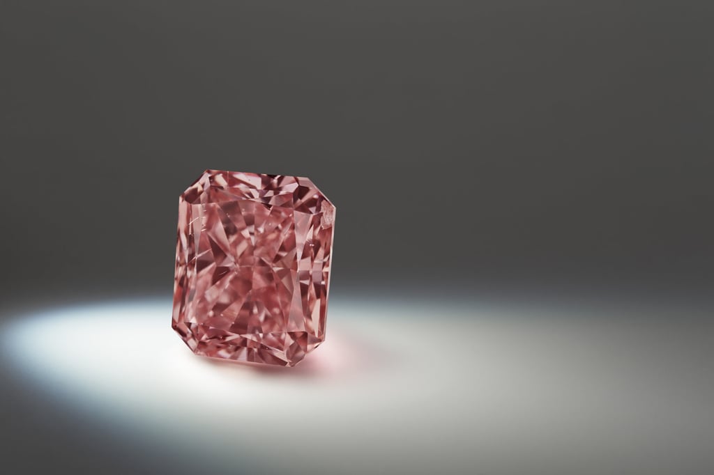 Lot 1, Argyle Eclipse, a 3.47 carat, fancy intense pink radiant diamond – one of the showpiece pink diamonds from the 2021, and last, collection from the Argyle mine.