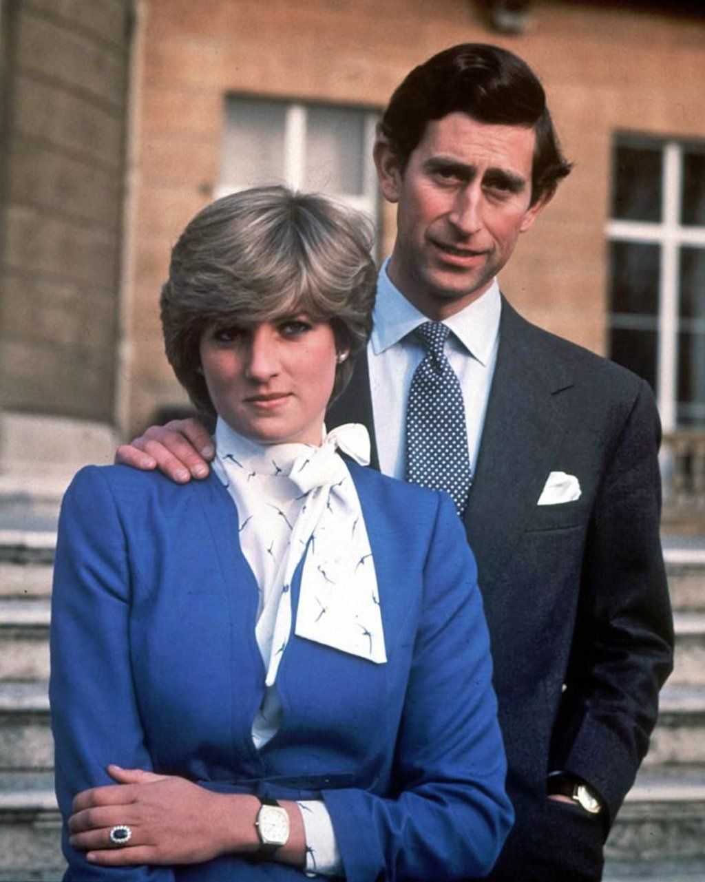 In real life: Britain’s Charles, Prince of Wales, and his then fiancé Lady Diana Spencer pose on the day their engagement was announced in the gardens of Buckingham Palace, in February 1981. Photo: EPA/STR