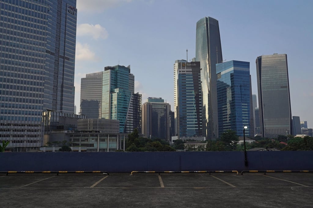 A deserted car park in the central business district of Jakarta on August 4. Indonesia pulled out of a recession in the second quarter but the rise in coronavirus cases and the mobility restrictions threaten the recovery momentum in the third quarter. Photo: Photo: Bloomberg