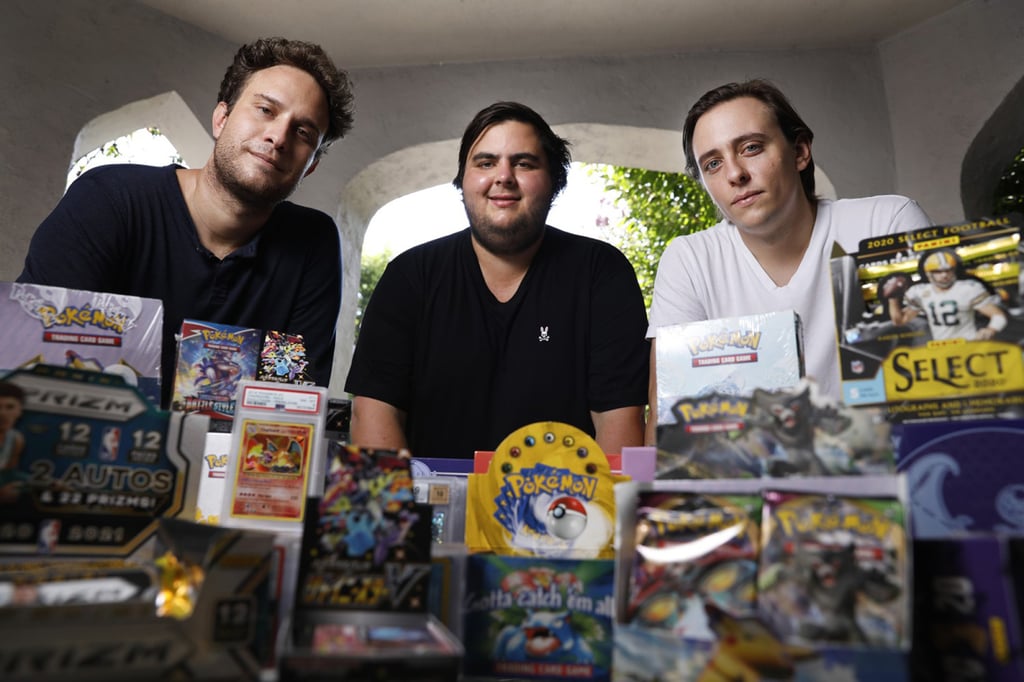 Anthony Jimenez (left) and friends sell Pokemon cards on Tony’s Collectibles on Instagram Live. Photo: TNS Anthony Jimenez (left) and friends sell Pokemon cards on Tony’s Collectibles on Instagram Live. Photo: TNS