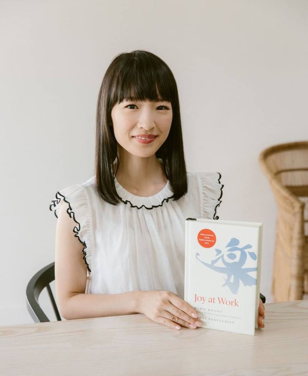 Marie Kondo with her book. Photo: @mariekondo/Instagram
