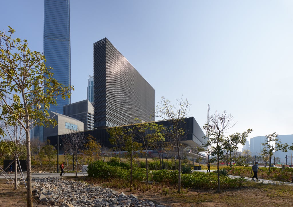 The M+ museum of visual culture, still under construction, viewed from the Art Park in the West Kowloon Cultural District, Hong Kong, earlier this year. Photo: Handout