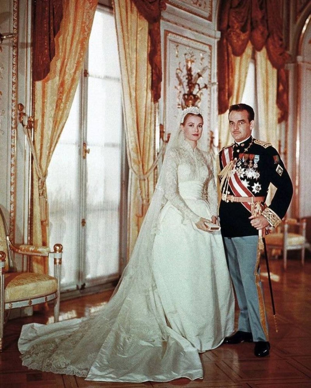 Grace Kelly and Prince Rainier on their wedding day in 1965. Photo: @history_queen/Instagram Grace Kelly and Prince Rainier on their wedding day in 1965. Photo: @history_queen/Instagram