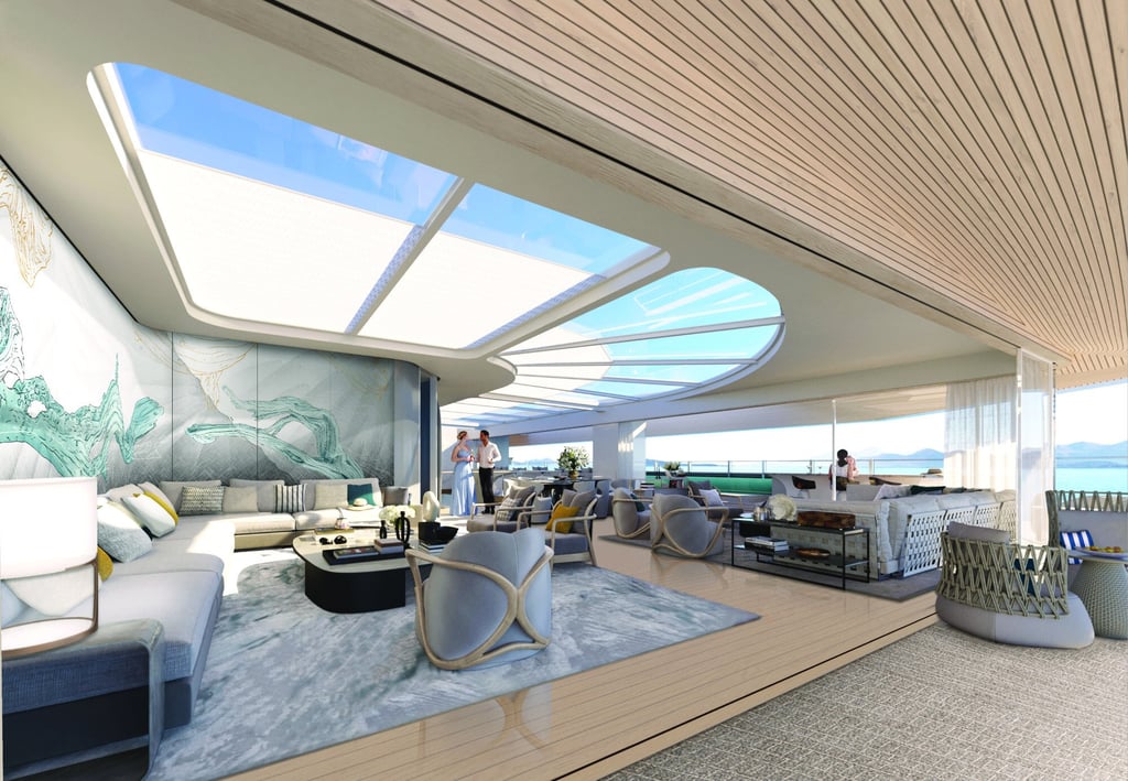 With a sky roof above your head, not only can you let in natural sunlight but also gaze the stars at night. Photo: M/Y Njord With a sky roof above your head, not only can you let in natural sunlight but also gaze the stars at night. Photo: M/Y Njord