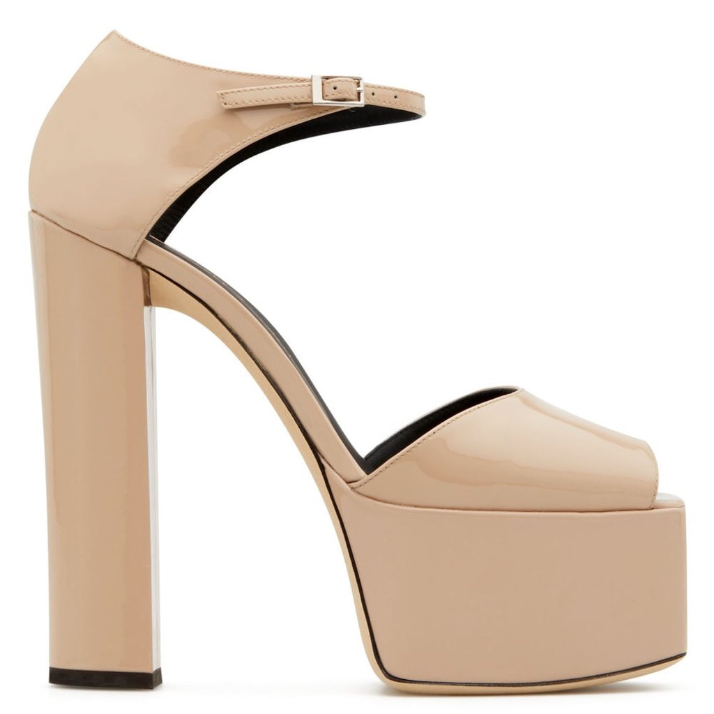 Giuseppe Zanotti platform heels in beige. Photo: Handout