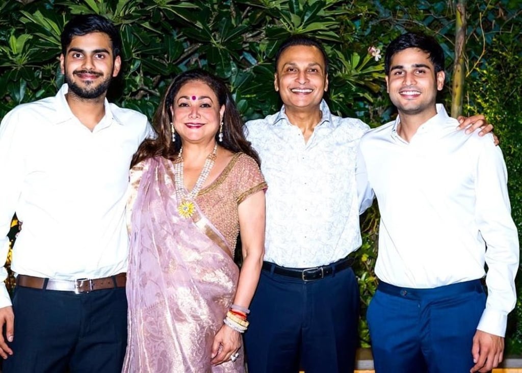 Anil Ambani, wife Tina and their sons, Jai Anmol and Jai Anshul. Photo: @tinaambaniofficial/Instagram Anil Ambani, wife Tina and their sons, Jai Anmol and Jai Anshul. Photo: @tinaambaniofficial/Instagram