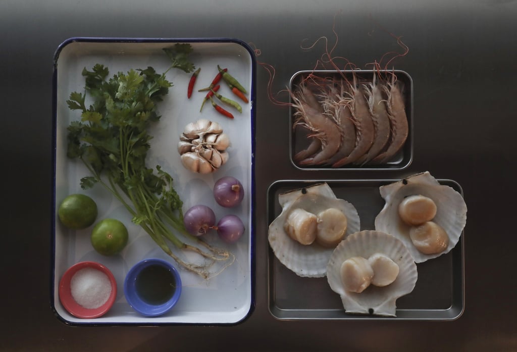 The ingredients for Southeast Asian ceviche with avocado and tortilla chips. Photo: Jonathan Wong