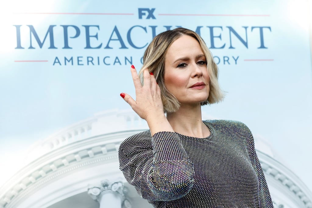 Cast member and executive producer Sarah Paulson attends a red carpet event for the television show Impeachment: American Crime Story at Pacific Design Center in West Hollywood, California, on September 1. Photo: Reuters