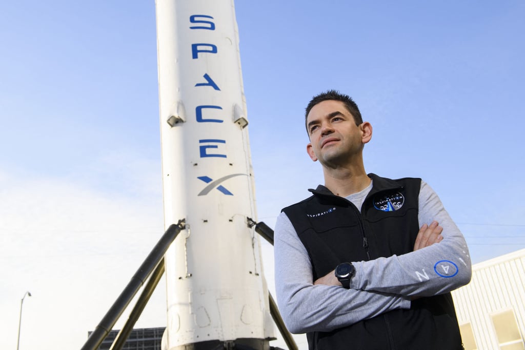 Isaacman will lead three fellow space flight novices on the trip expected to last three days. Photo: AFP Isaacman will lead three fellow space flight novices on the trip expected to last three days. Photo: AFP