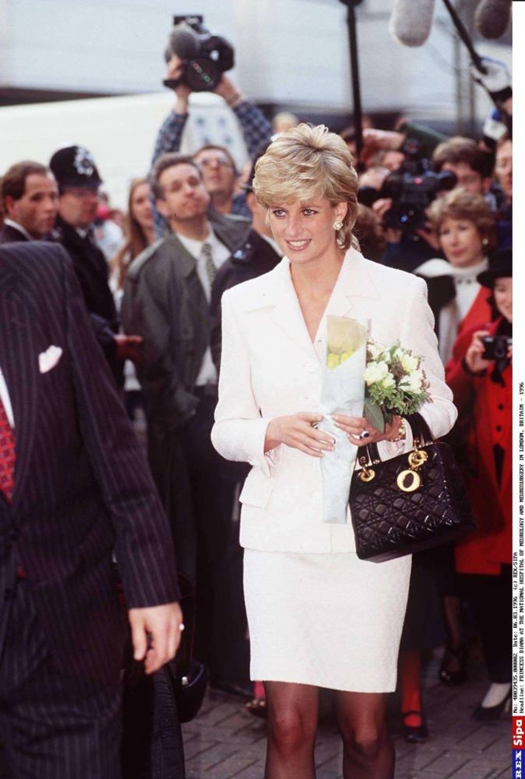 Princess Diana carrying the Dior Lady D in the ’90s. Photo: REX/SIPA