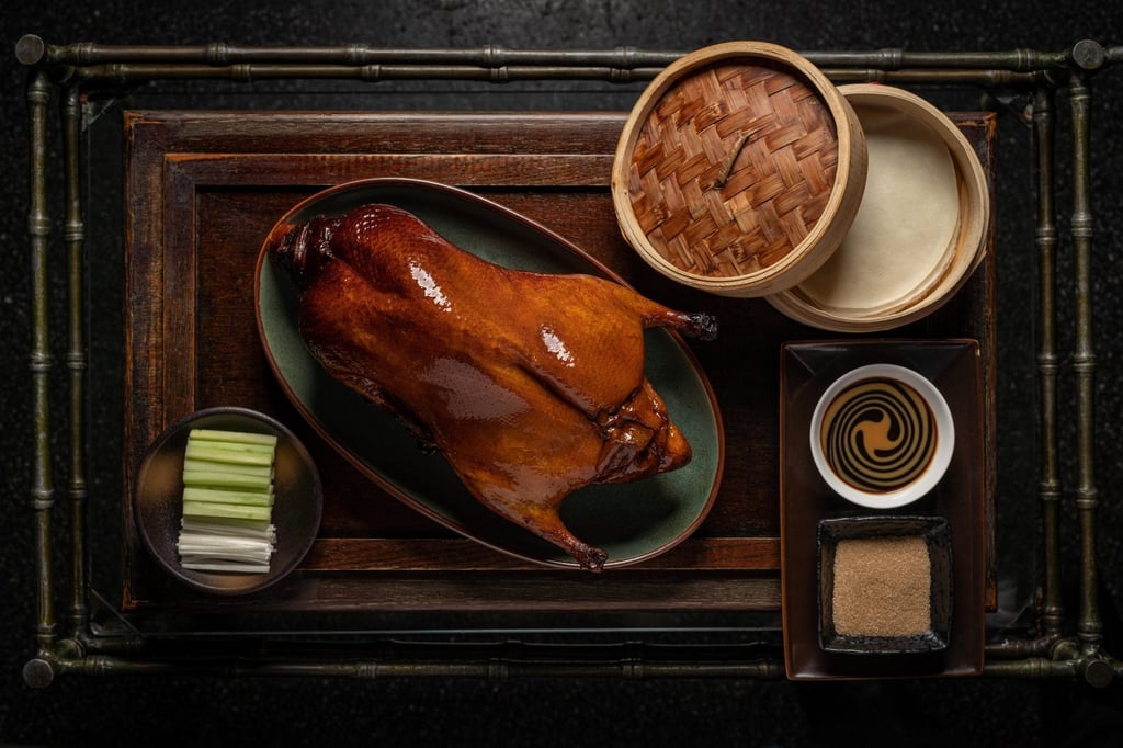 Applewood roasted Peking duck from Mott 32. Photo: Mott 32
